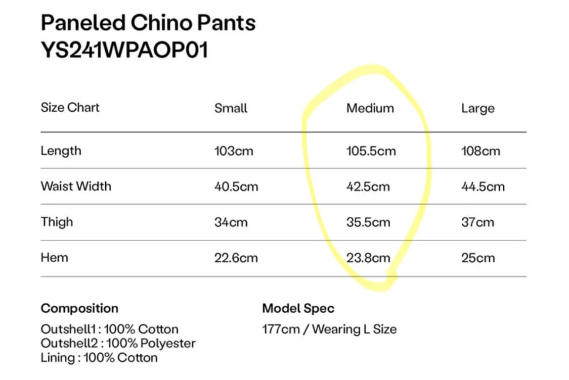 예스아이씨 바지 Paneled Chino Pants Black 상품이미지7