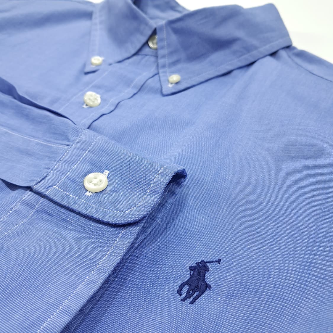 CL527 XL 폴로 코튼 스트레치 블루 셔츠 남방 상품이미지4