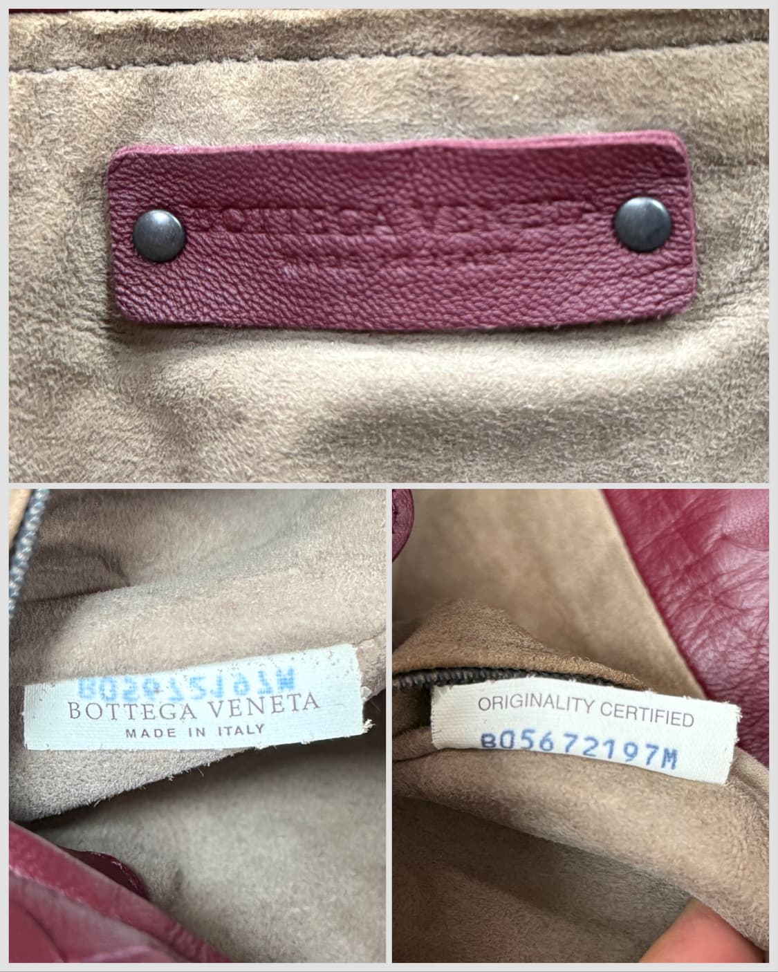 보테가베네타 인트레치아토 레더 호보백 버건디 상품이미지8
