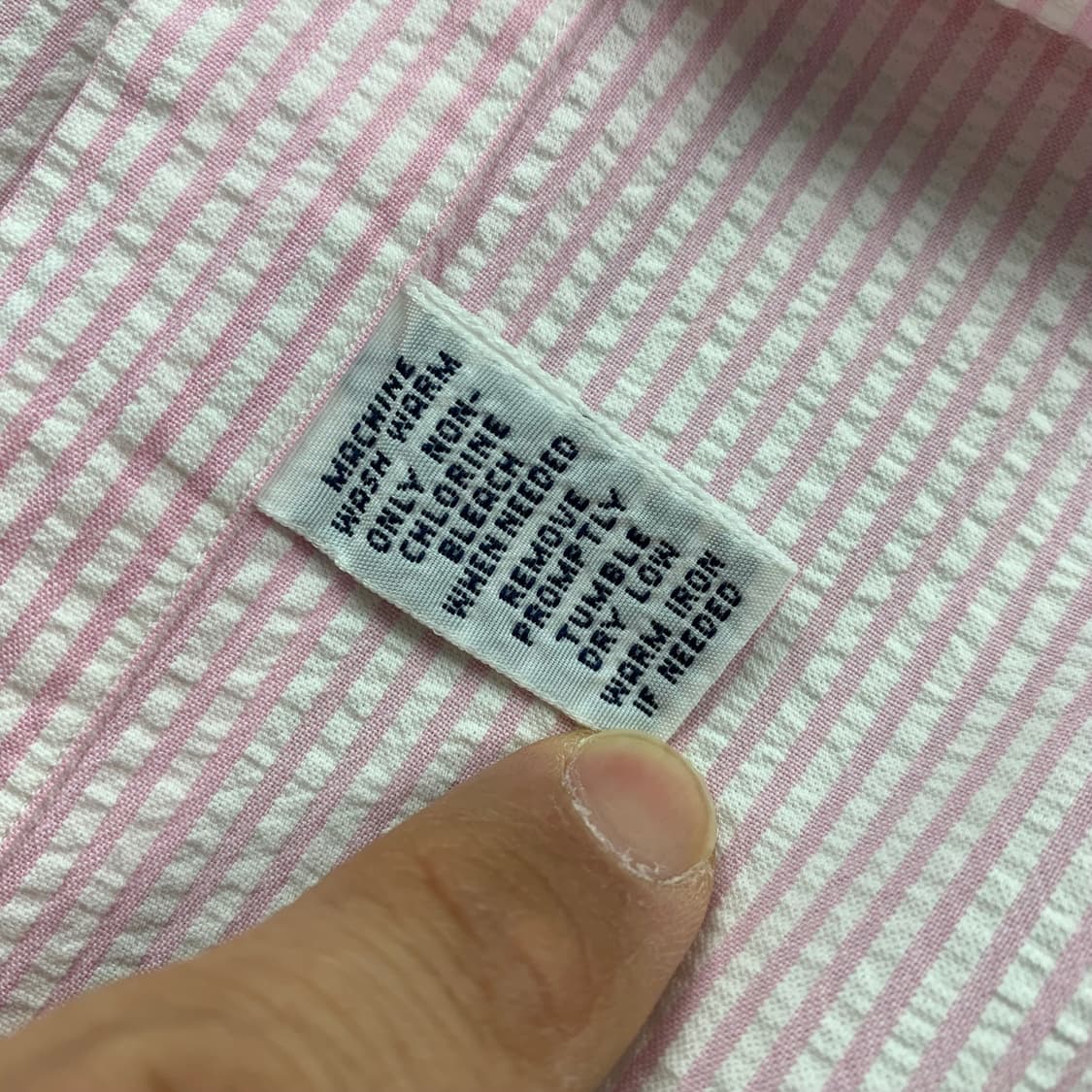 폴로 랄프로렌 포니로고 커스텀핏 시어서커 핑크 스트라이프 하프셔츠 상품이미지6