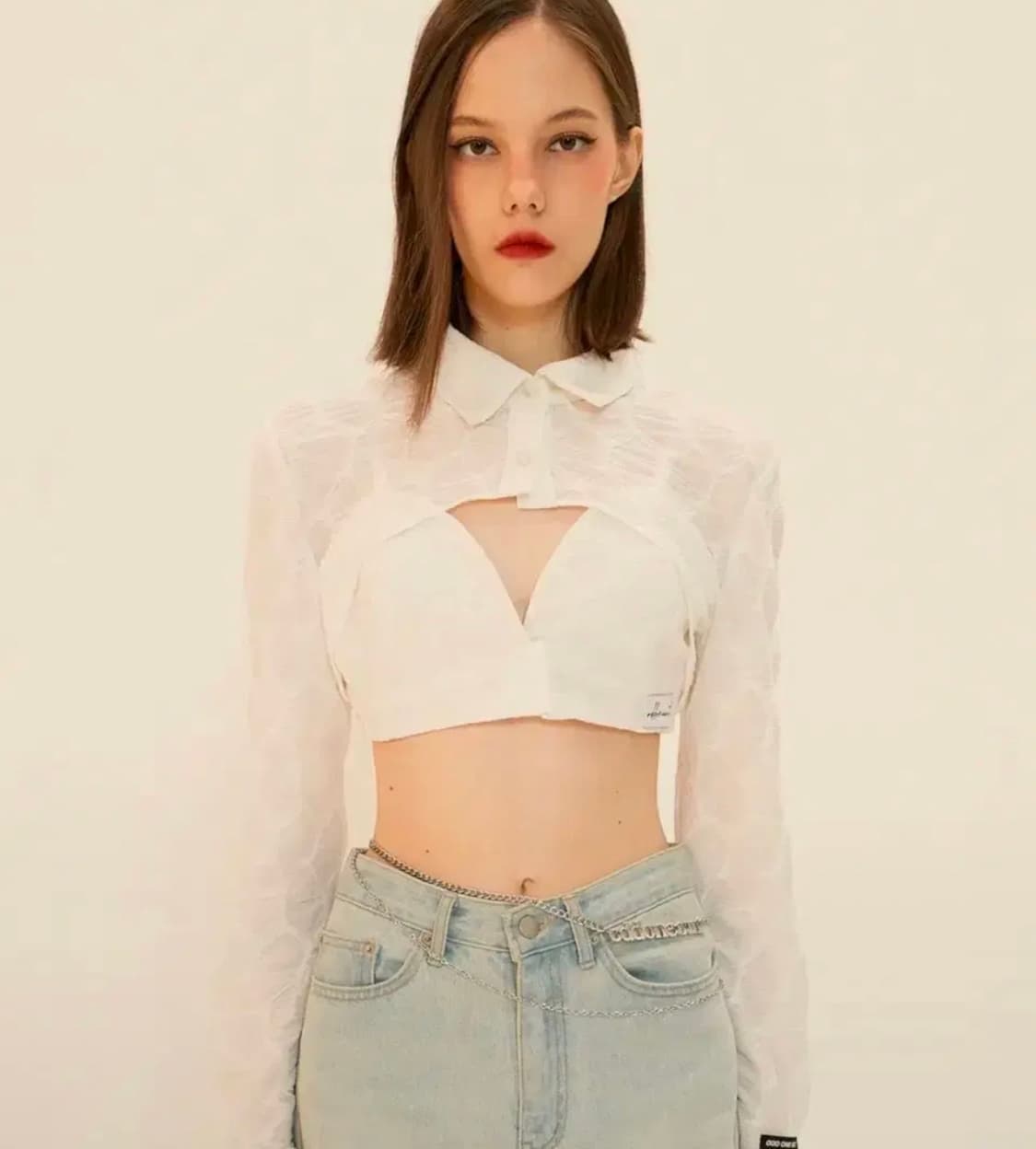 [새상품] 오드원아웃 Layerd bralette & blouse set 상품이미지1