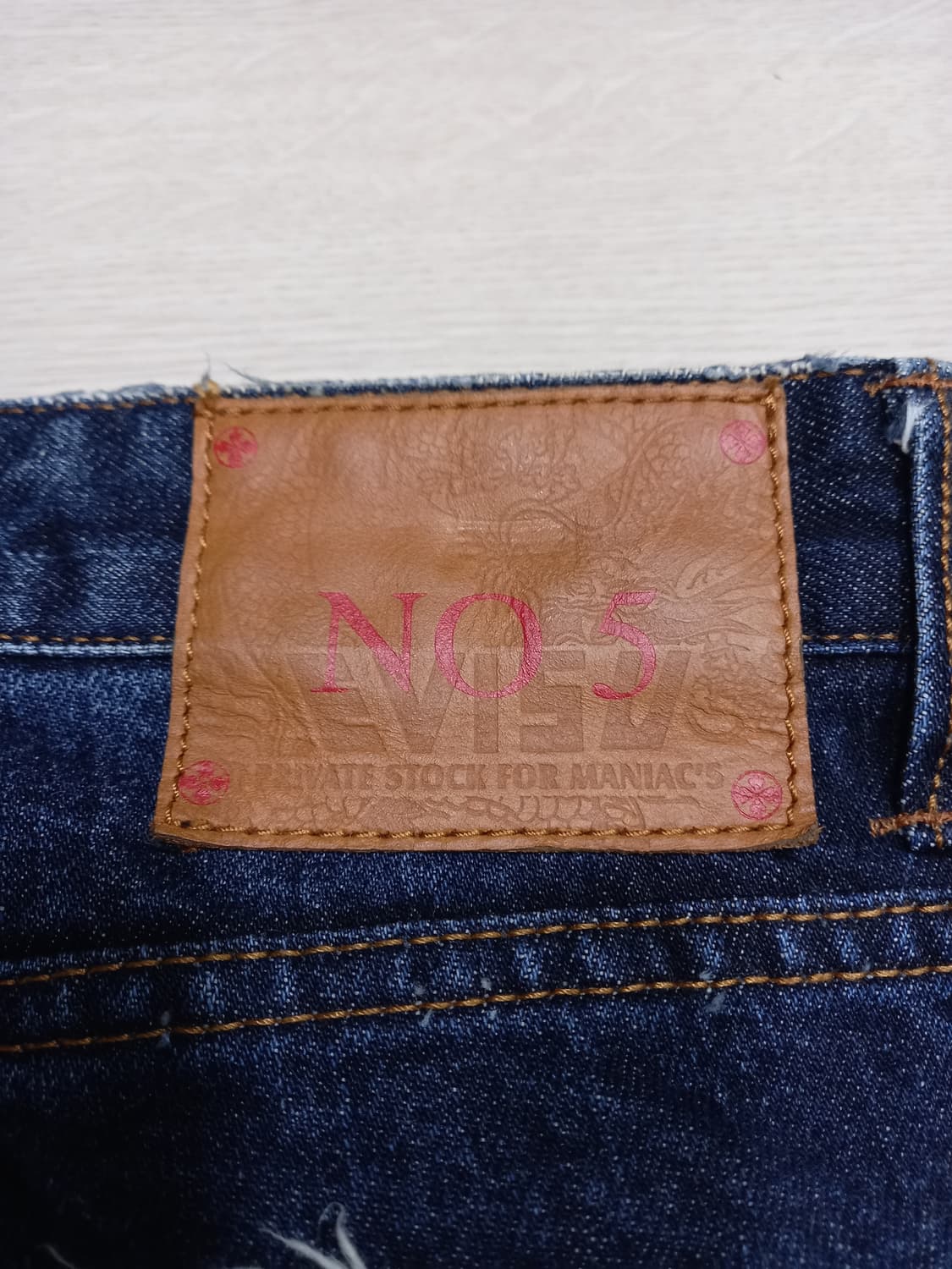 32 EVISU NO.5 Jap 데미지워싱 슬림일자 리페어진 32-352 상품이미지5