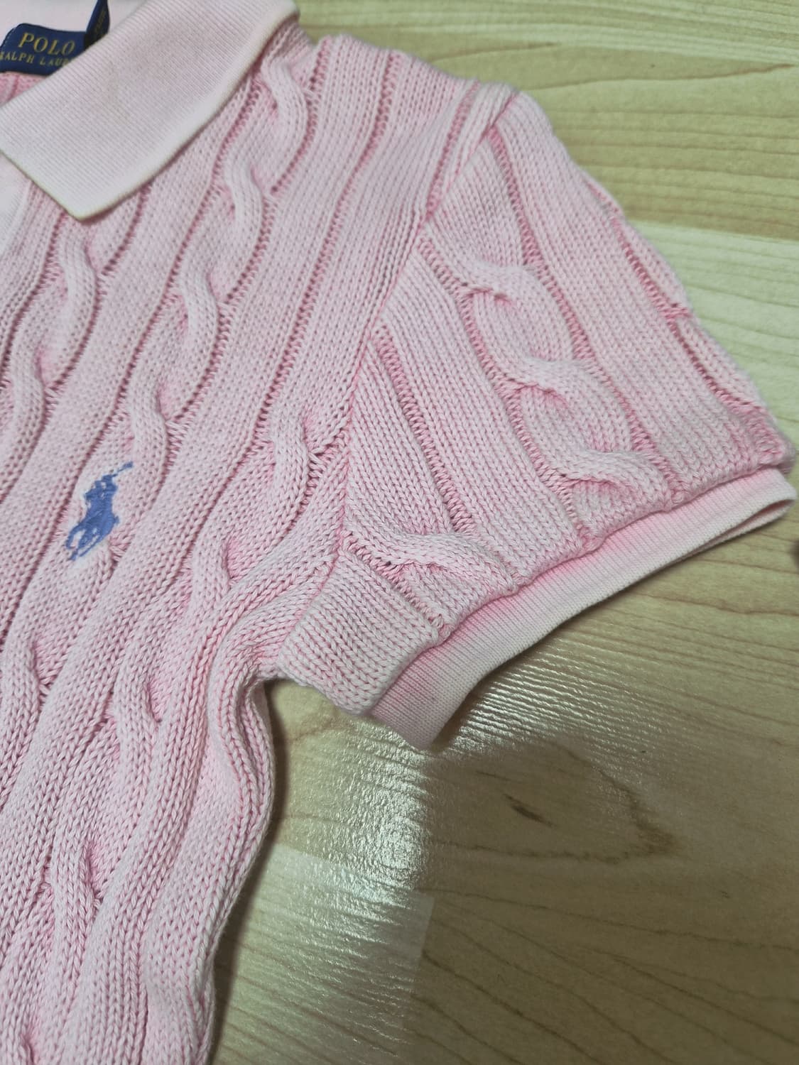 (장원영,윈터착용)폴로 랄프로렌 케이블 꽈배기 카라 반팔니트 롱원피스 상품이미지9