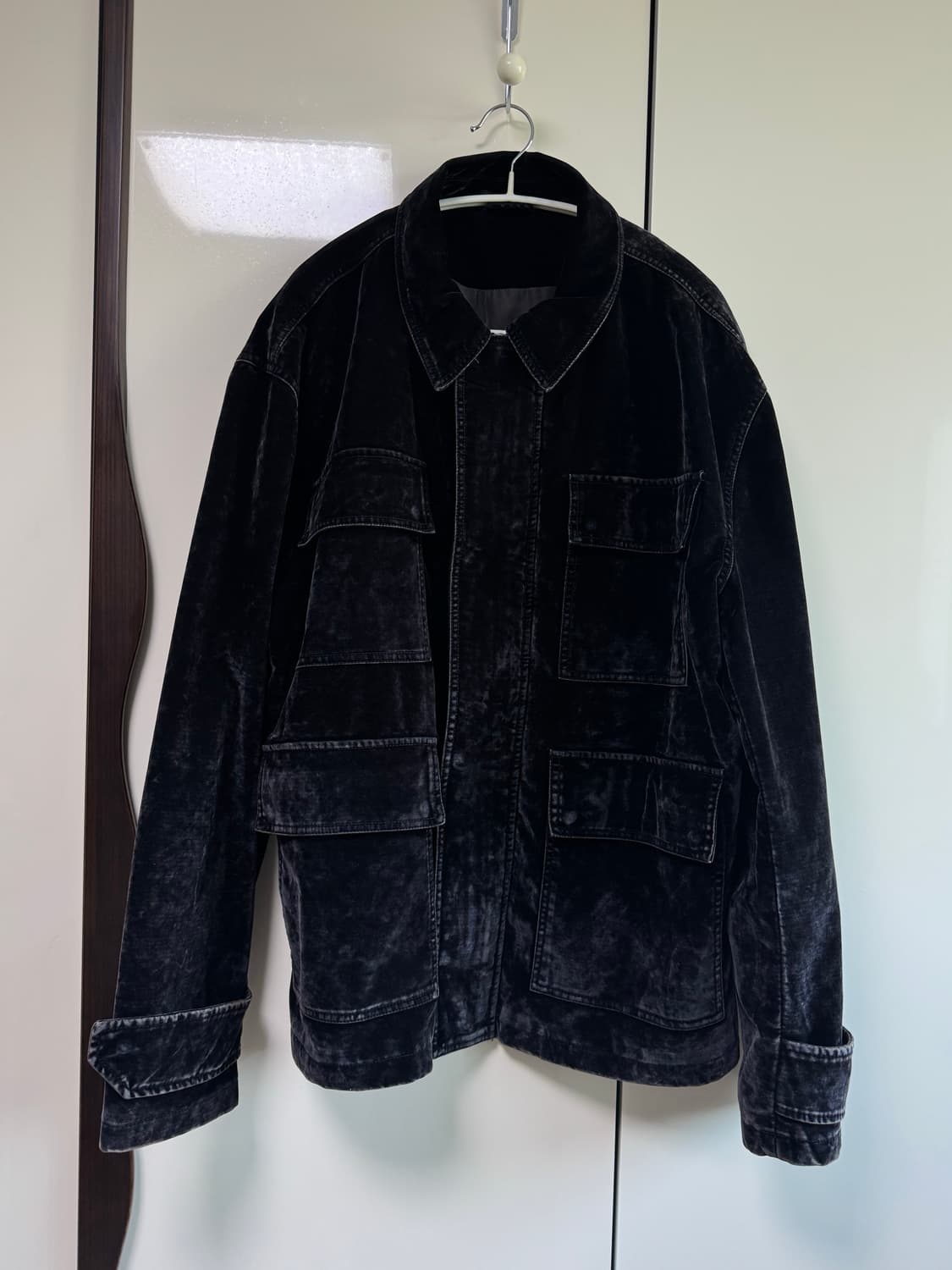 자라 플록벨벳점퍼 XL 상품이미지3