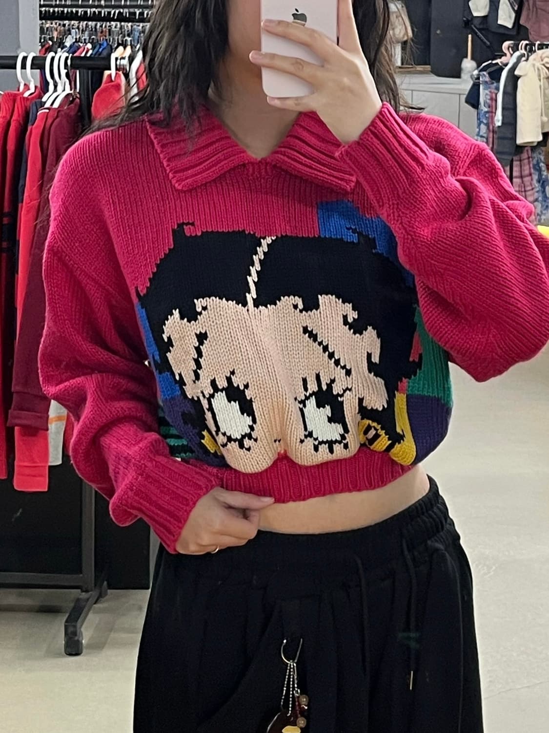 베티붑 크롭 카라 니트 상품이미지1