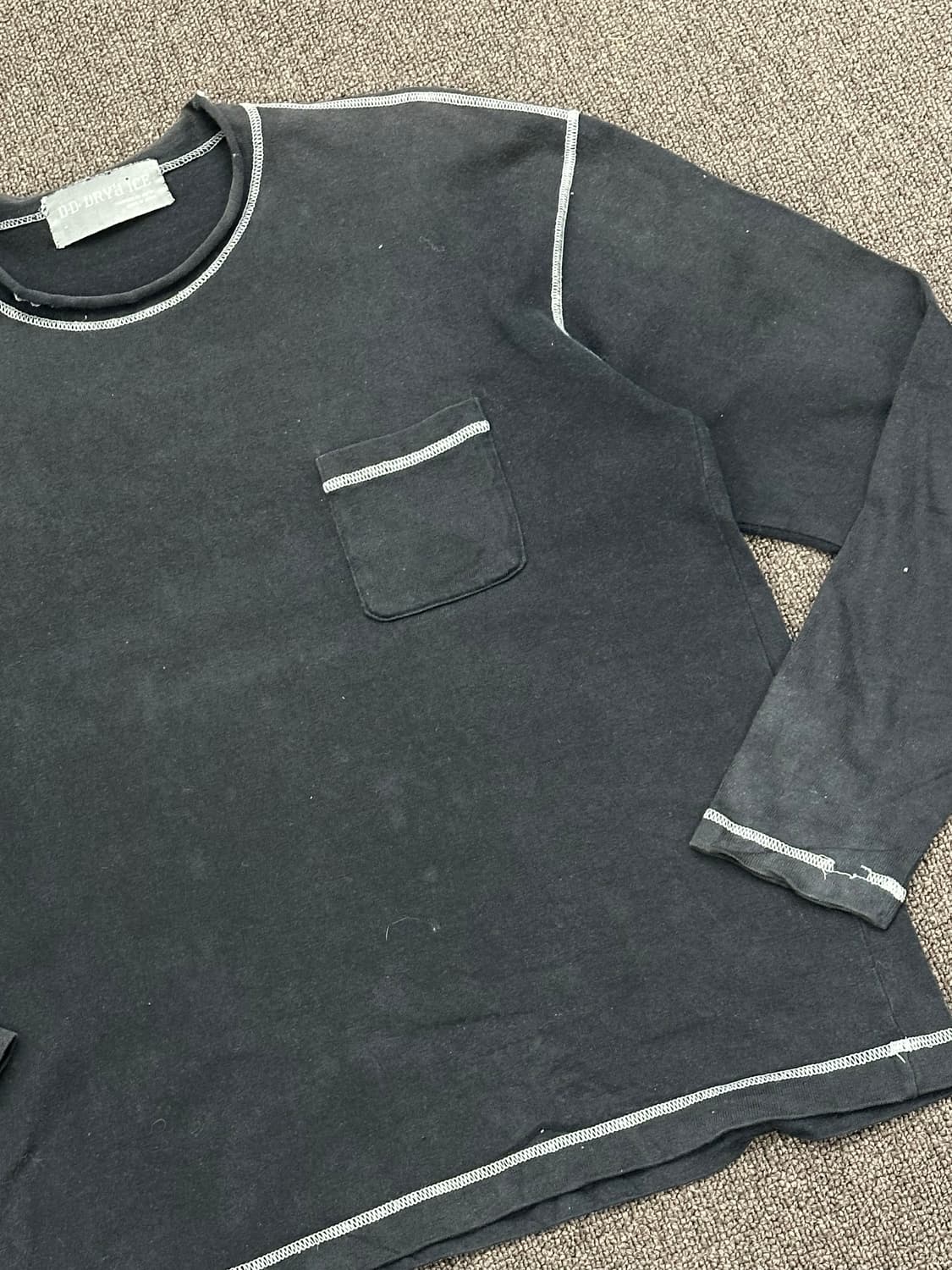 OS)Japanese vintage 스티치 디테일 블랙 롱슬리브 상품이미지2