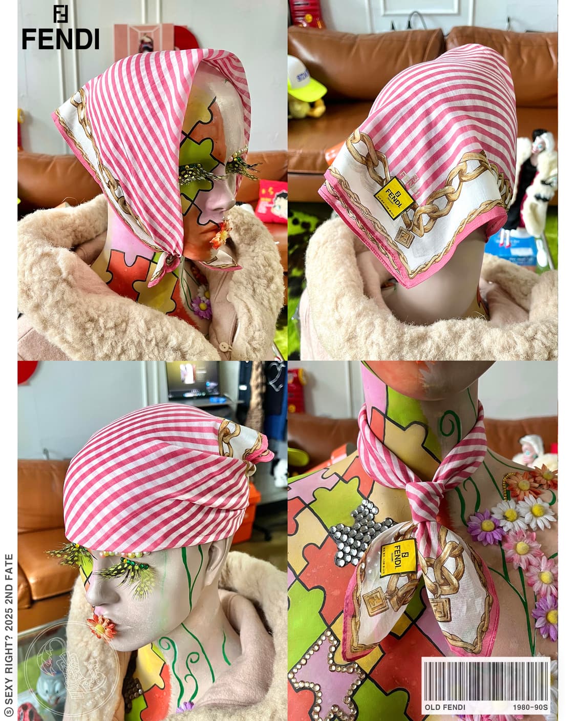 1980-90s Old FENDI Archive Bandana Scarf 상품이미지1