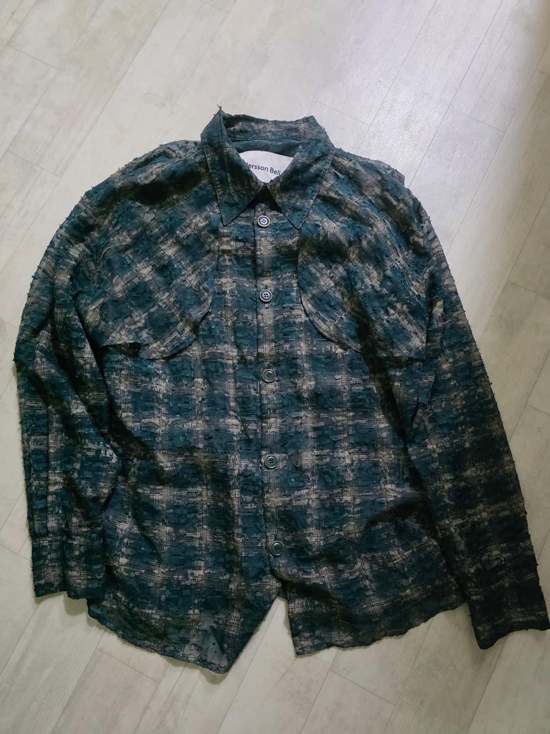 앤더슨벨 왓셔 쉬어 체크 셔츠 L 상품이미지3