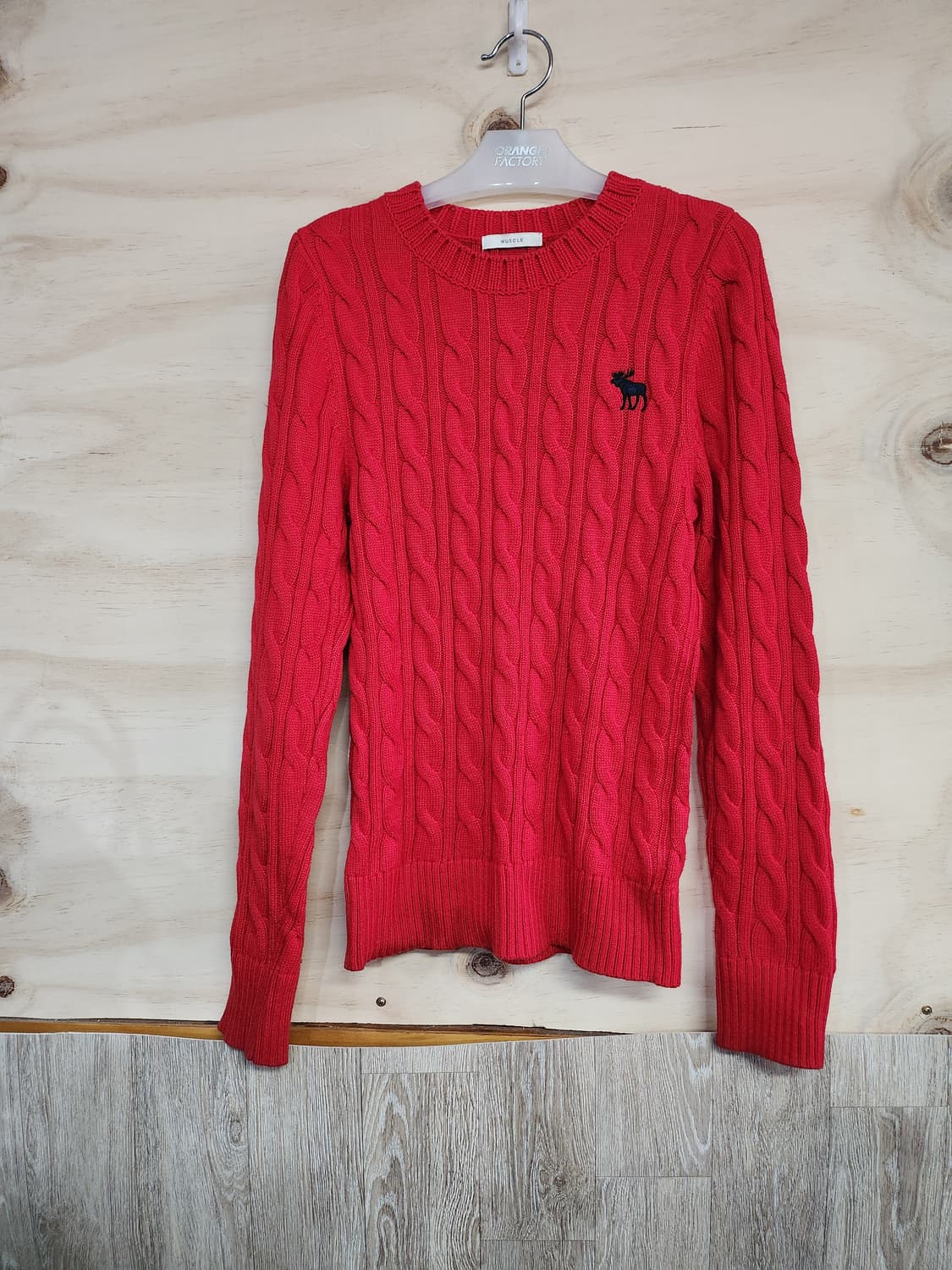 143) 아베크롬비 레드 꽈배기 니트 상품이미지1