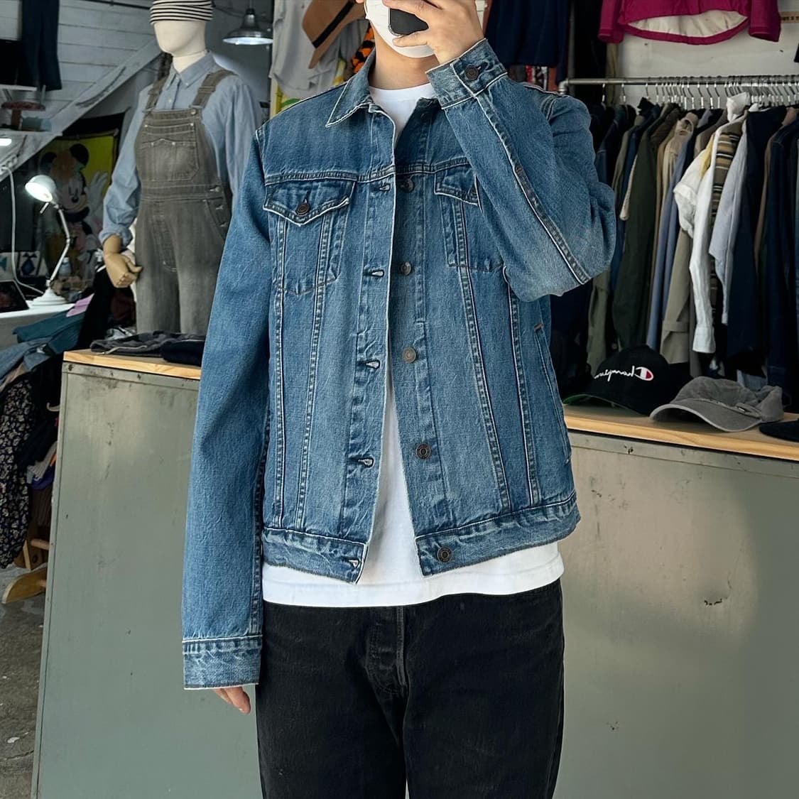 (착용컷) GAP 데님 트러커 자켓 (남성용 100) 상품이미지2
