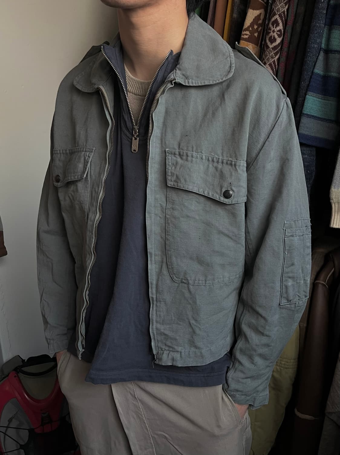 70s 이탈리아군 오리지널 플라이트 자켓 상품이미지6