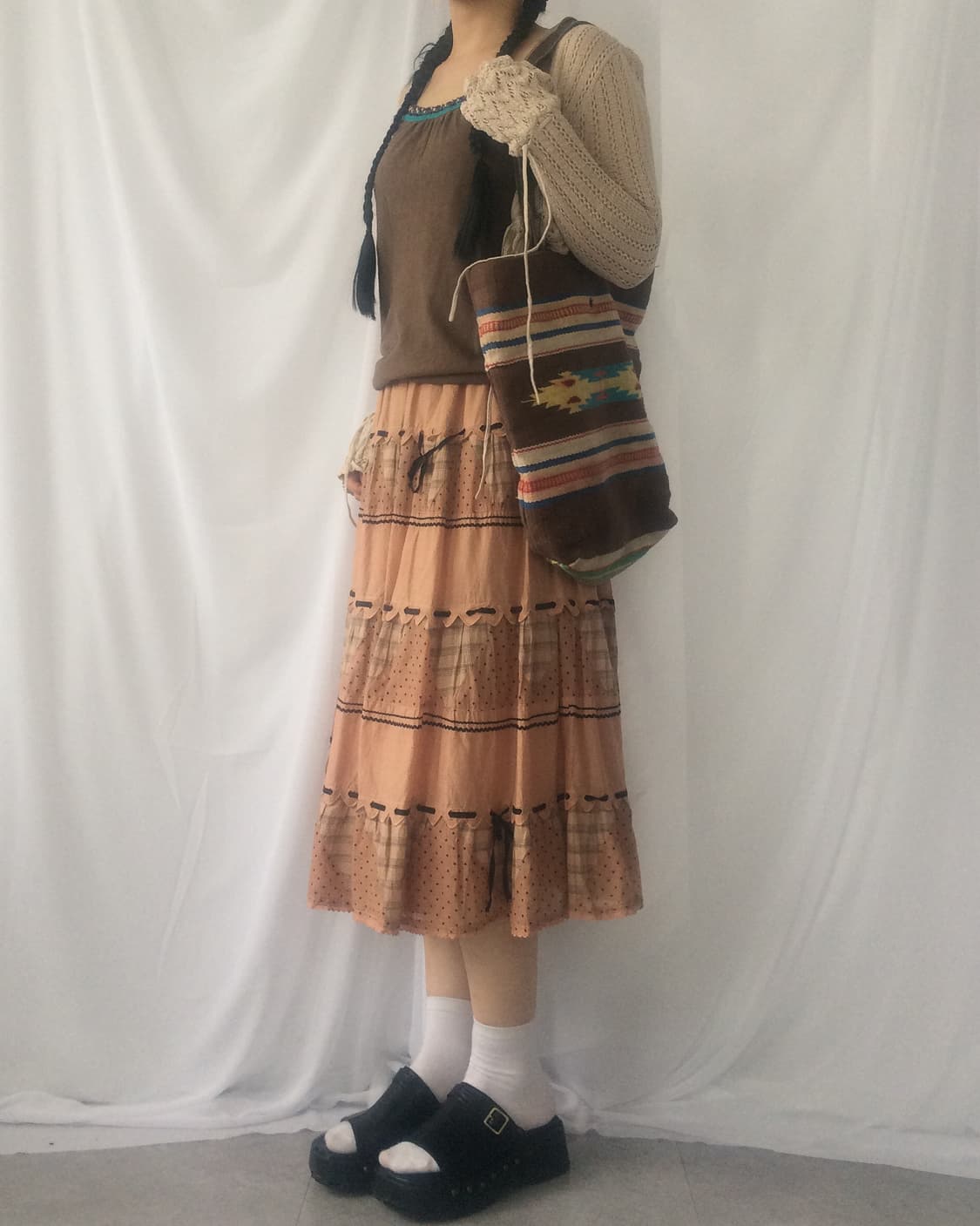 Patch work pattern layer skirt 상품이미지7