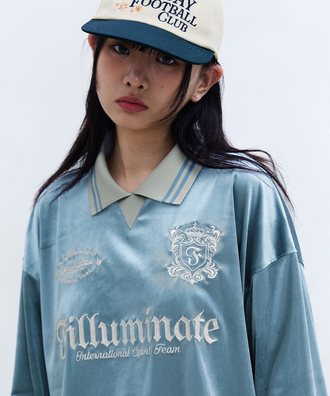 필루미네이트 벨루어 칼라 롱 슬리브 스카이블루 상품이미지3