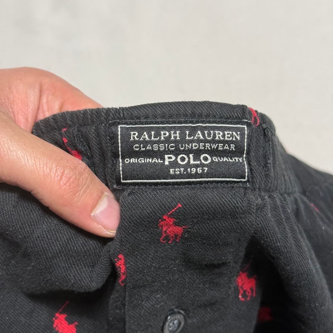 M 폴로랄프로렌 멀티 포니 로고 블랙 코튼 팬츠 상품이미지4
