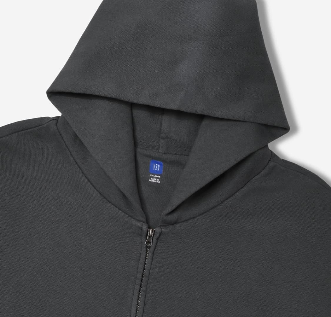 이지 YZY 집업 후드 다크 그레이 M 상품이미지3