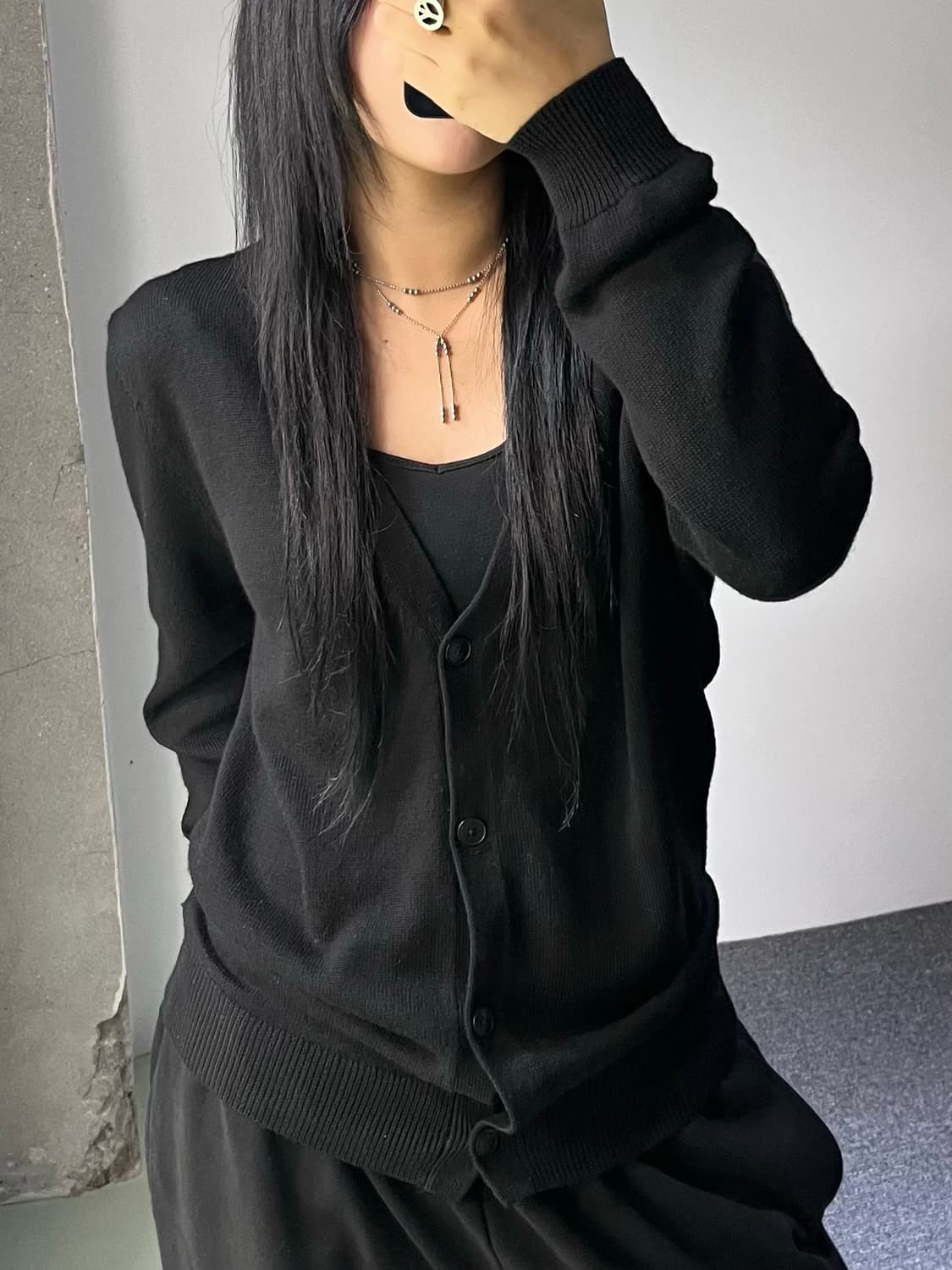 T by 알렉산더 왕 블랙 서클 가디건 상품이미지3