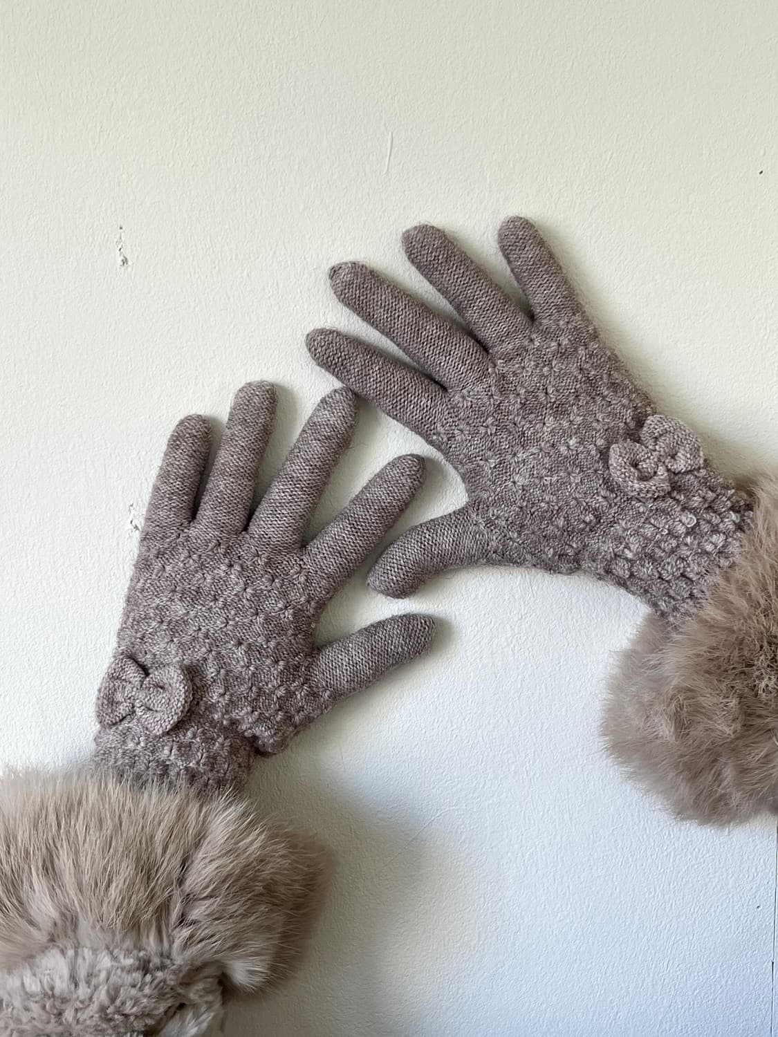Vtg 오트밀 스웨터 장갑 상품이미지4