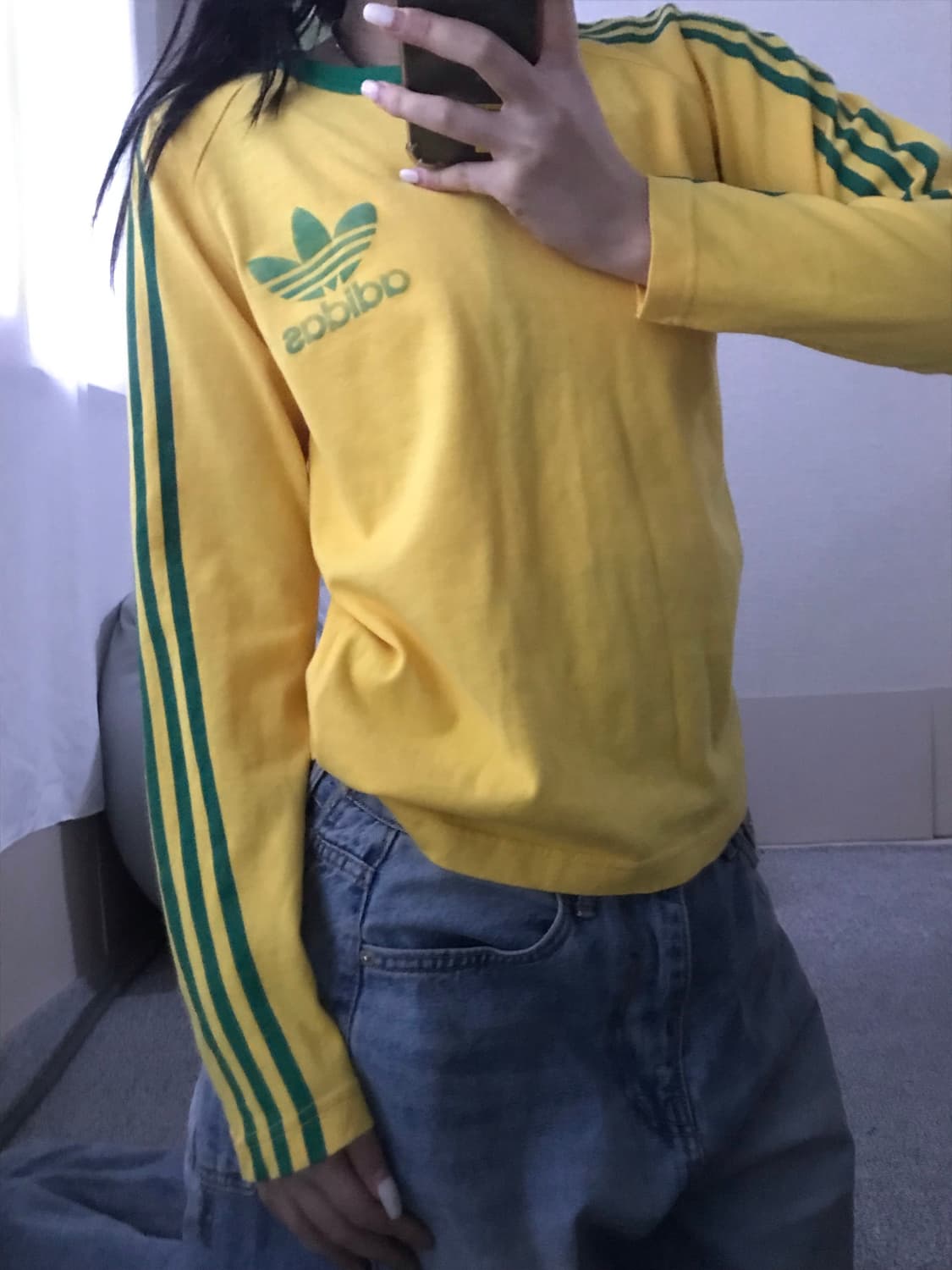 아디다스 00s 옐로우 삼선 롱슬리브 상품이미지3