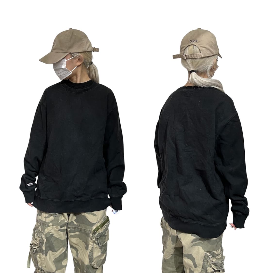 빈티지 블랙 오버핏 맨투맨 XL 상품이미지1