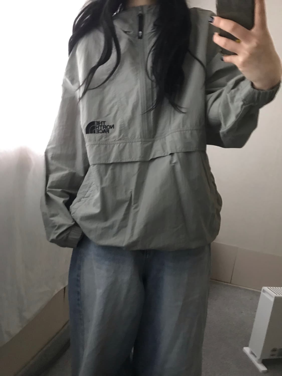 노페 카키 바람막이 고프코어 반집업 상품이미지6