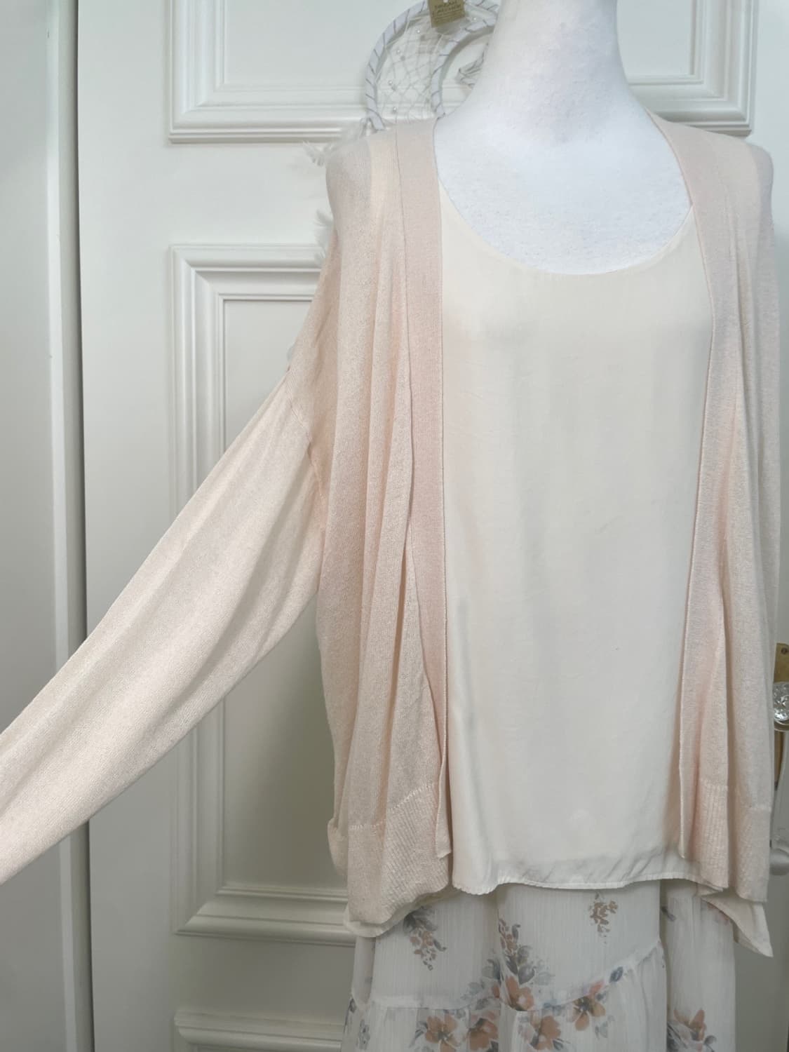 sheer coral open cardigan&100%silk back 상품이미지6