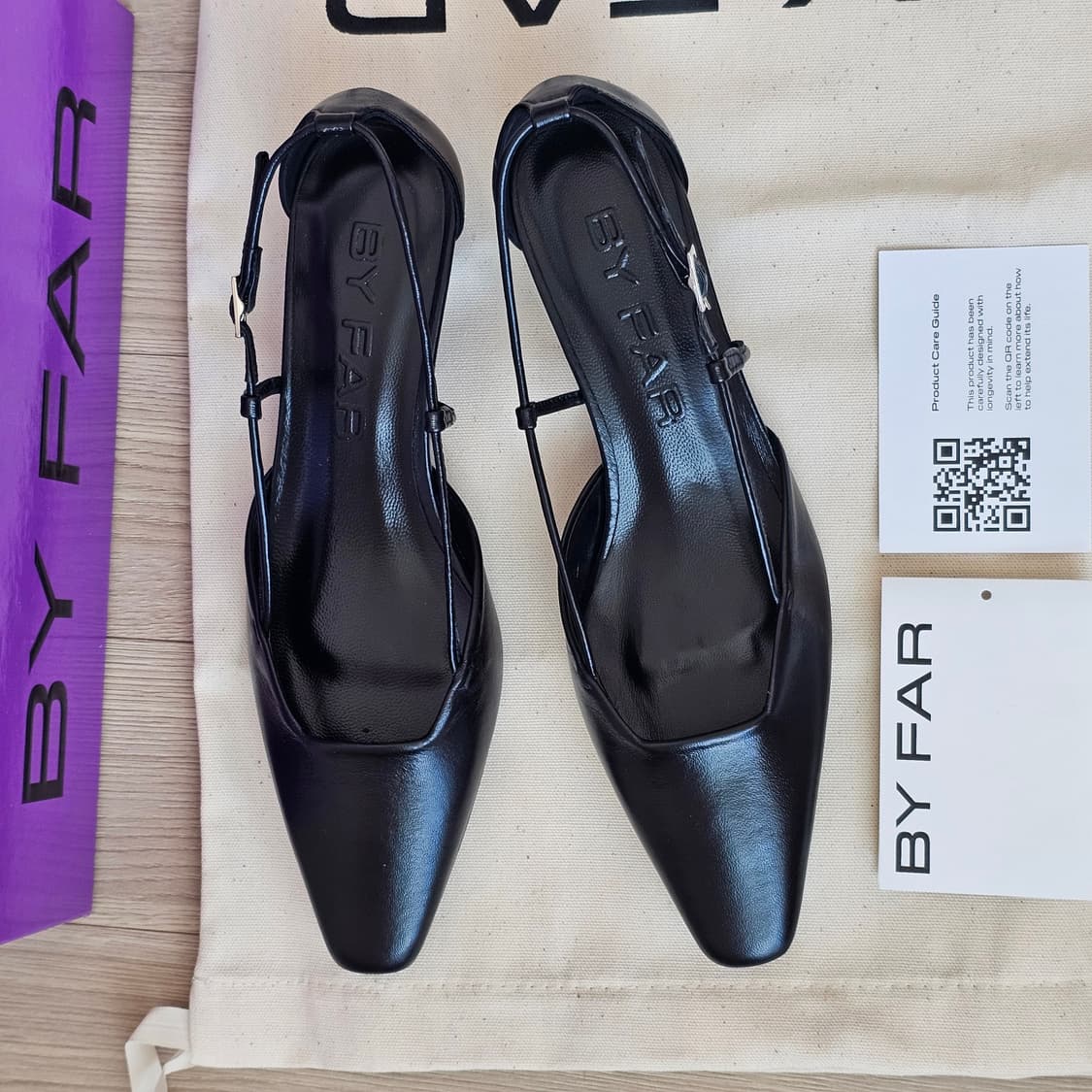 230 새제품) ByFar 바이파 프랑신 크리즈드 레더 구두 포인티드토 상품이미지6