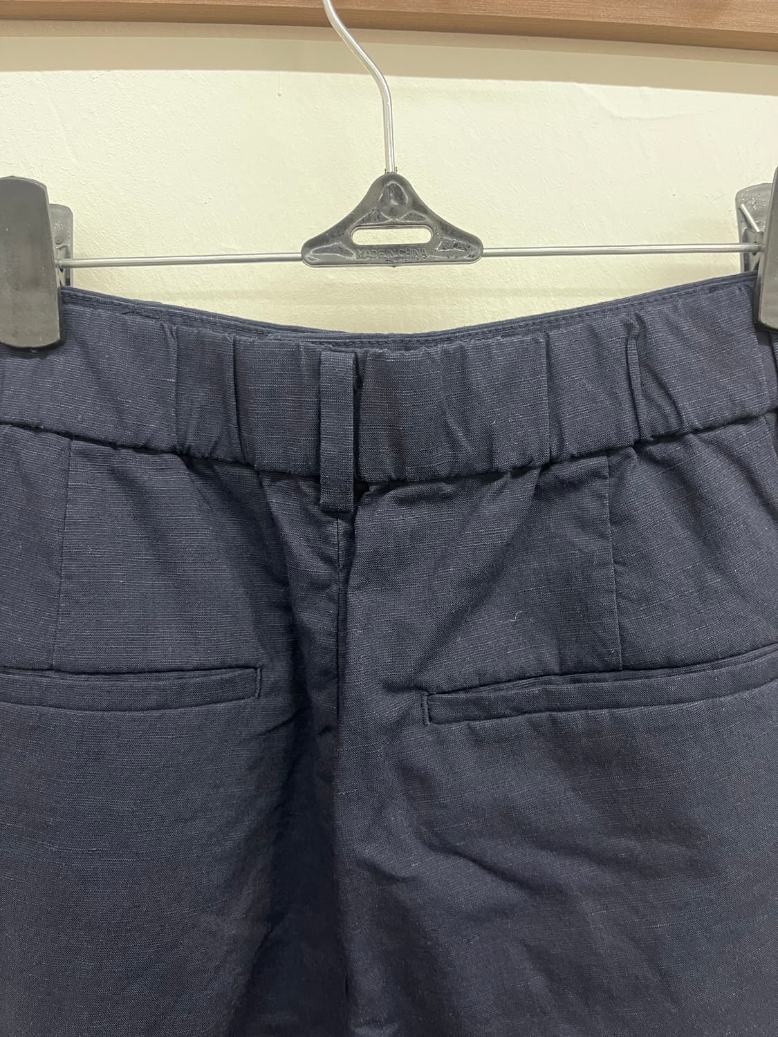 유니클로 네이비 와이드 린넨 팬츠 반바지 XL(밴딩) 상품이미지4