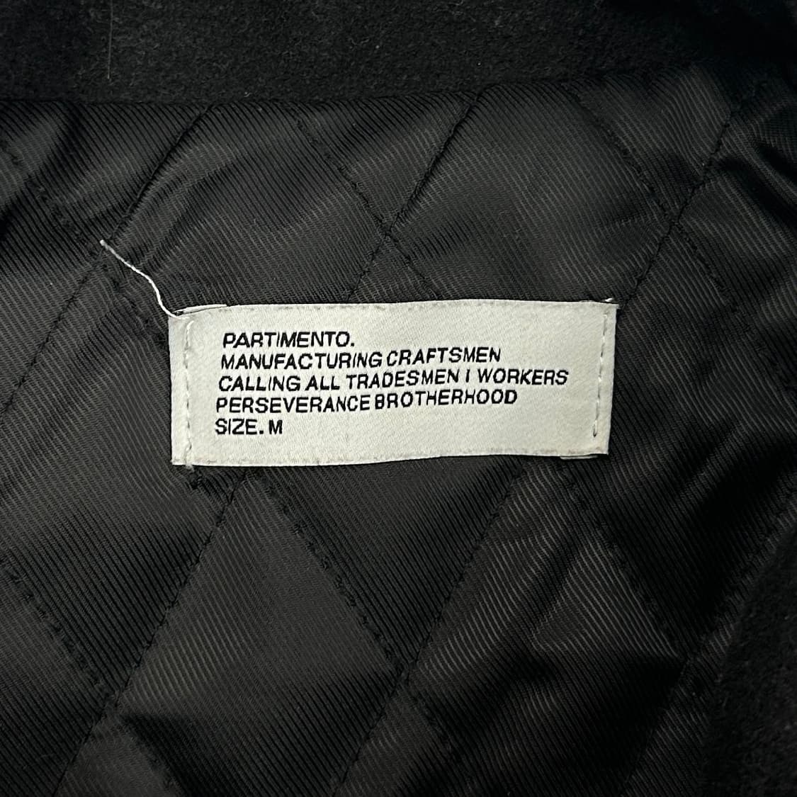 파르티멘토 블랙 울 레더 배색 스타디움 자켓 상품이미지5