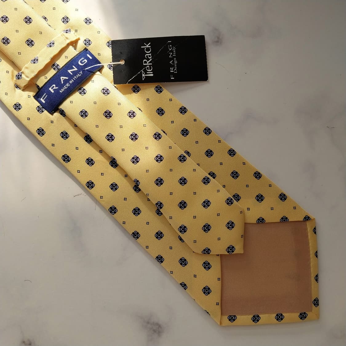 프란지 실크 레몬 플라워 모티브 넥타이 9.3cm 새제품 K1630
 상품이미지9