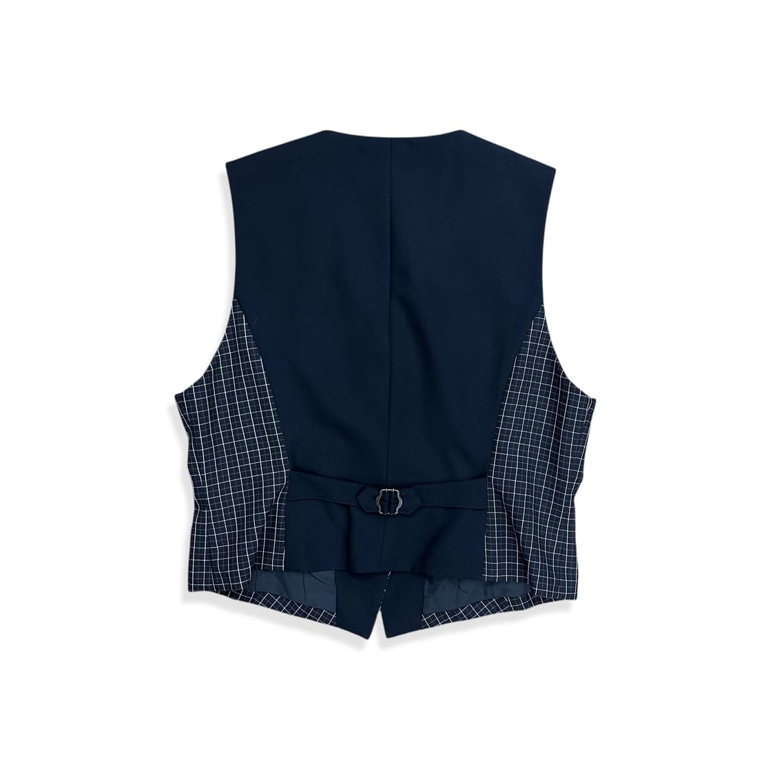 Navy Check Pattern Vest 상품이미지2