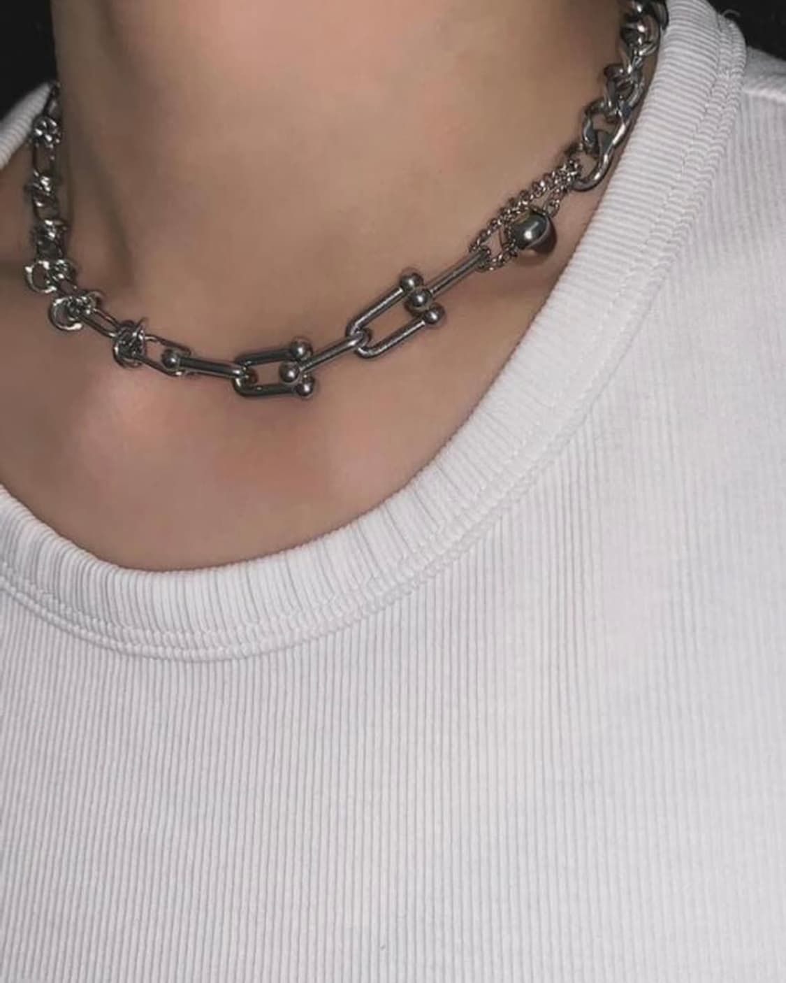 BALL PIERCING CHAIN NECKLACE 상품이미지3