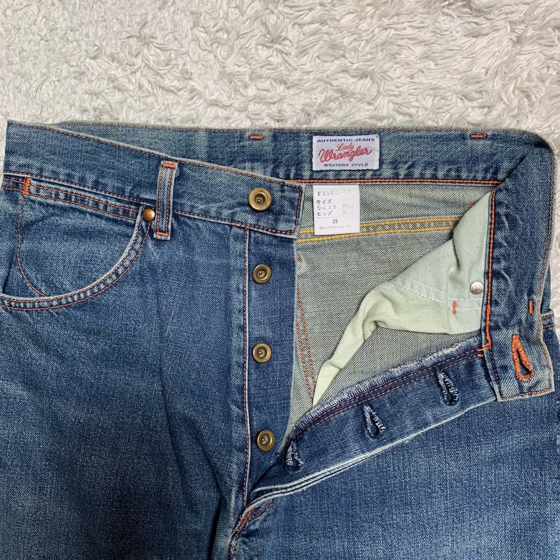 [28] 랭글러 와이드 스트레이트핏 셀비지 데님팬츠 상품이미지5