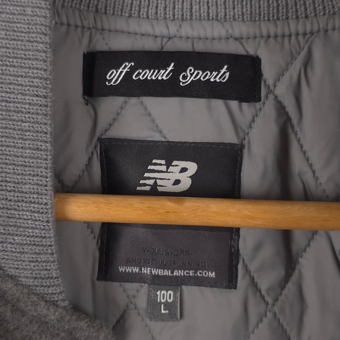 뉴발란스 바시티 자켓 그레이 화이트 (L) 상품이미지5