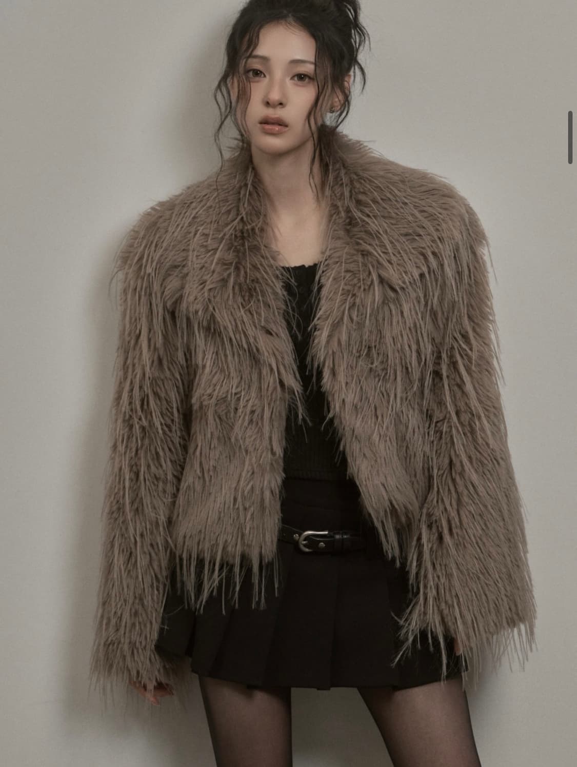 카키포인트 Shaggy Fur Jacket (brown) 상품이미지5