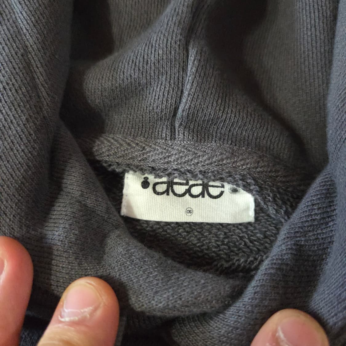 aeae 두들 웹 로고 크롭 후드티 차콜 상품이미지8