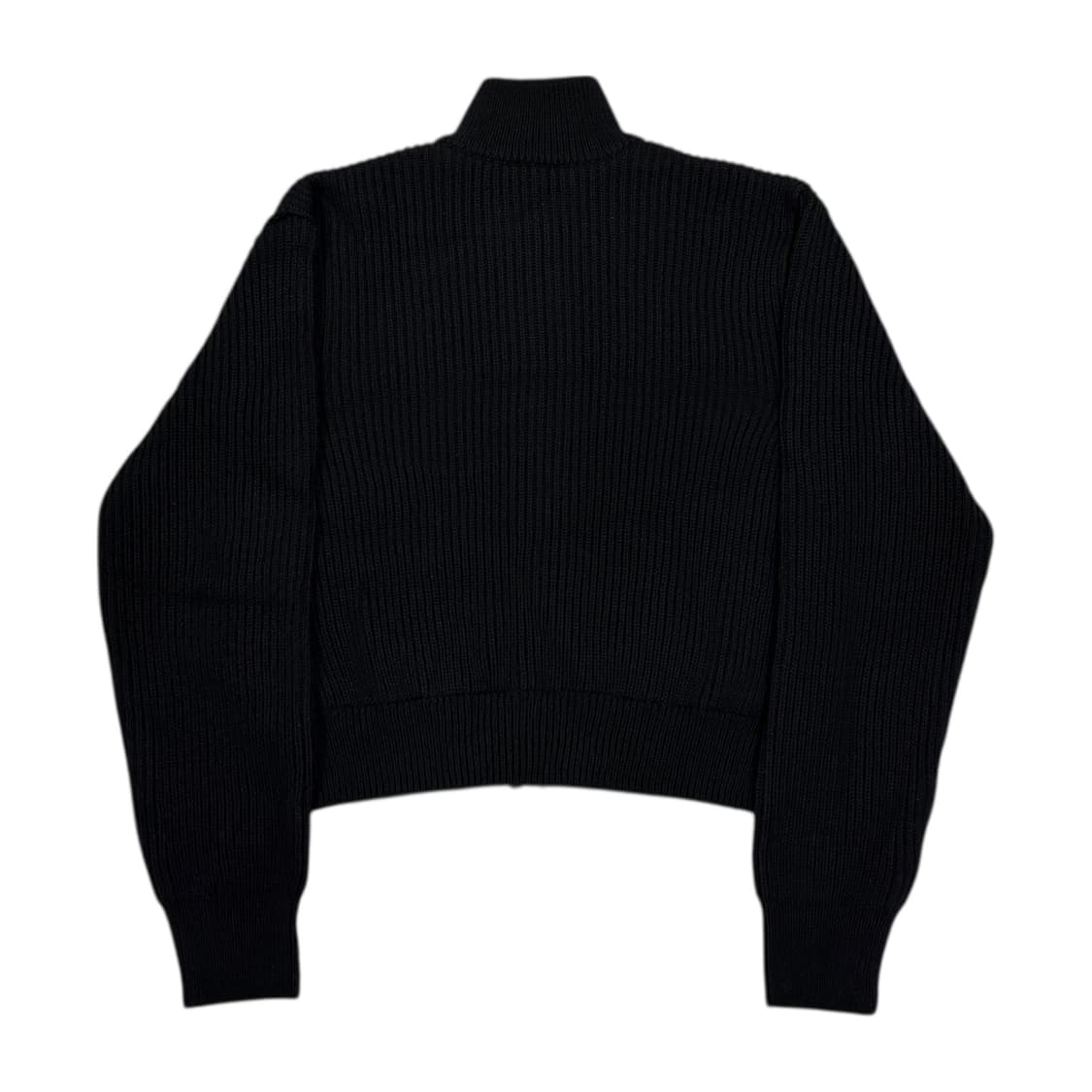 아모멘토 풀 니들 크롭 블루종 스웨터 가디건 블랙 0사이즈 상품이미지2