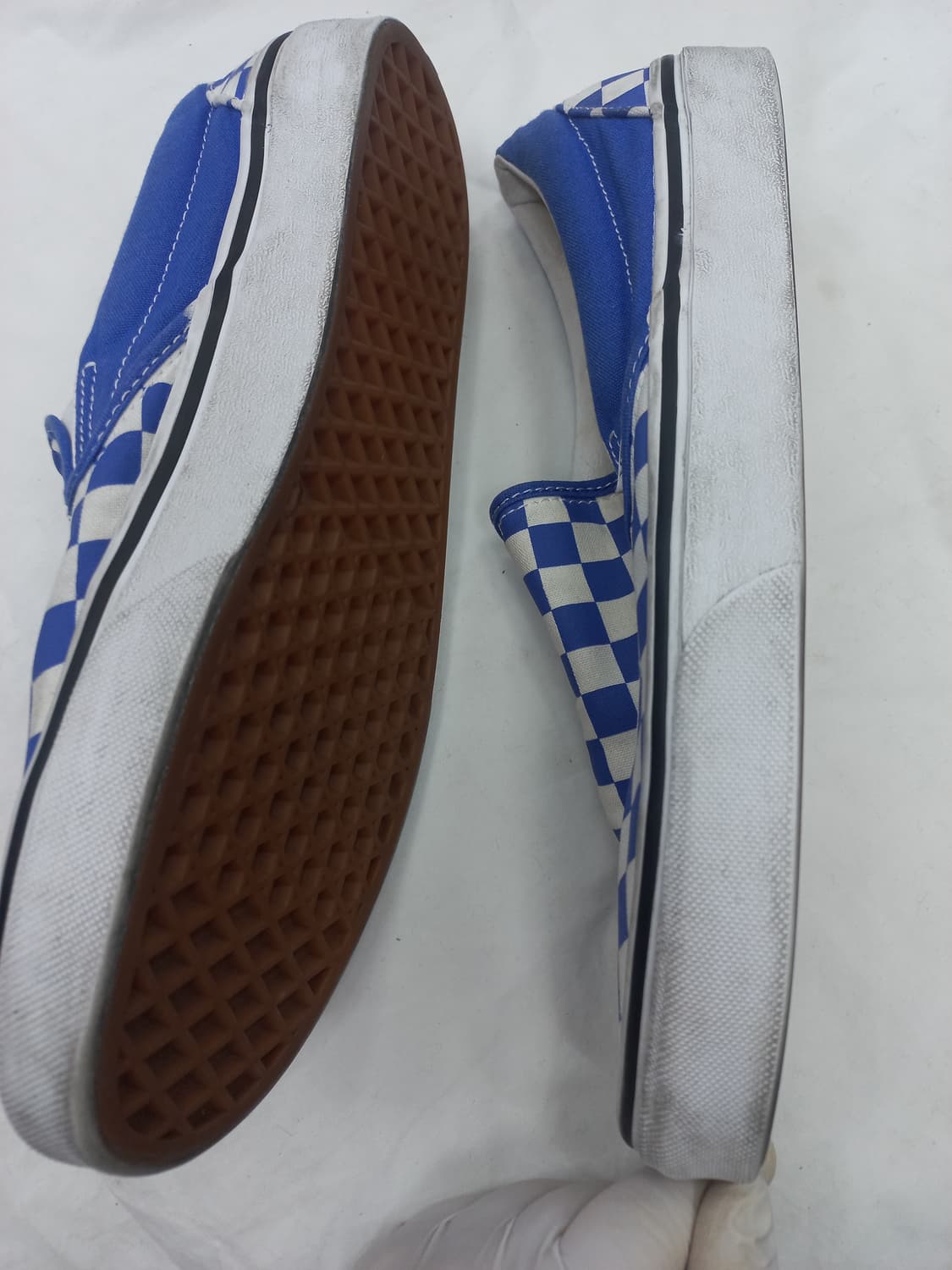 반스 블루 체크 슬립온 265mm 상품이미지2