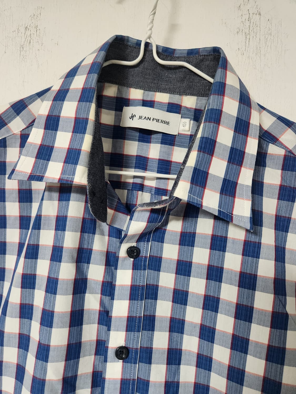 잔피에르 체크 반팔 셔츠 남방 100 상품이미지3