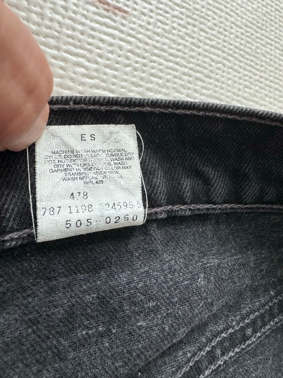 90’s 리바이스 505 흑청 데님 팬츠   상품이미지8