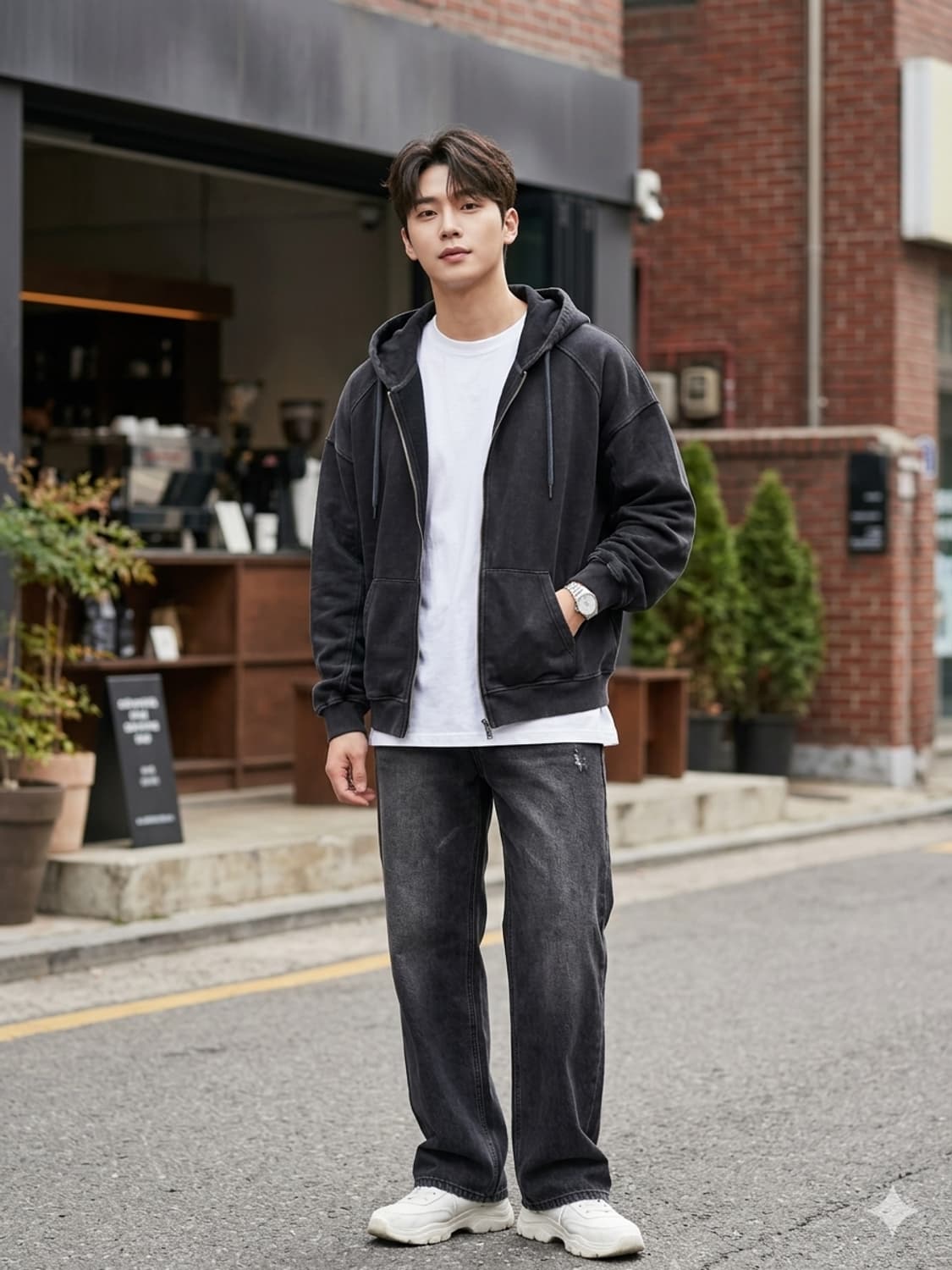 DIMITRI BLACK 디미트리블랙 올시즌아이템 워싱 후드 집업 상품이미지1