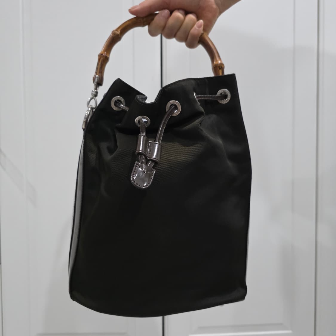 구찌 빈티지 뱀부 나일론 버킷백 토트백 핸드백 숄더백 상품이미지1