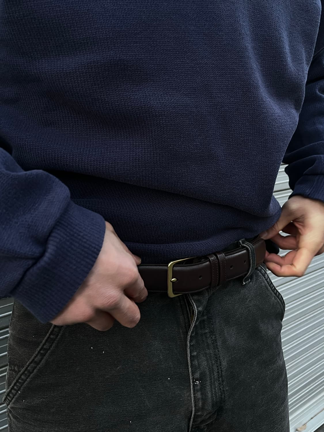 00s Old Coach Leather Brass Belt 상품이미지8