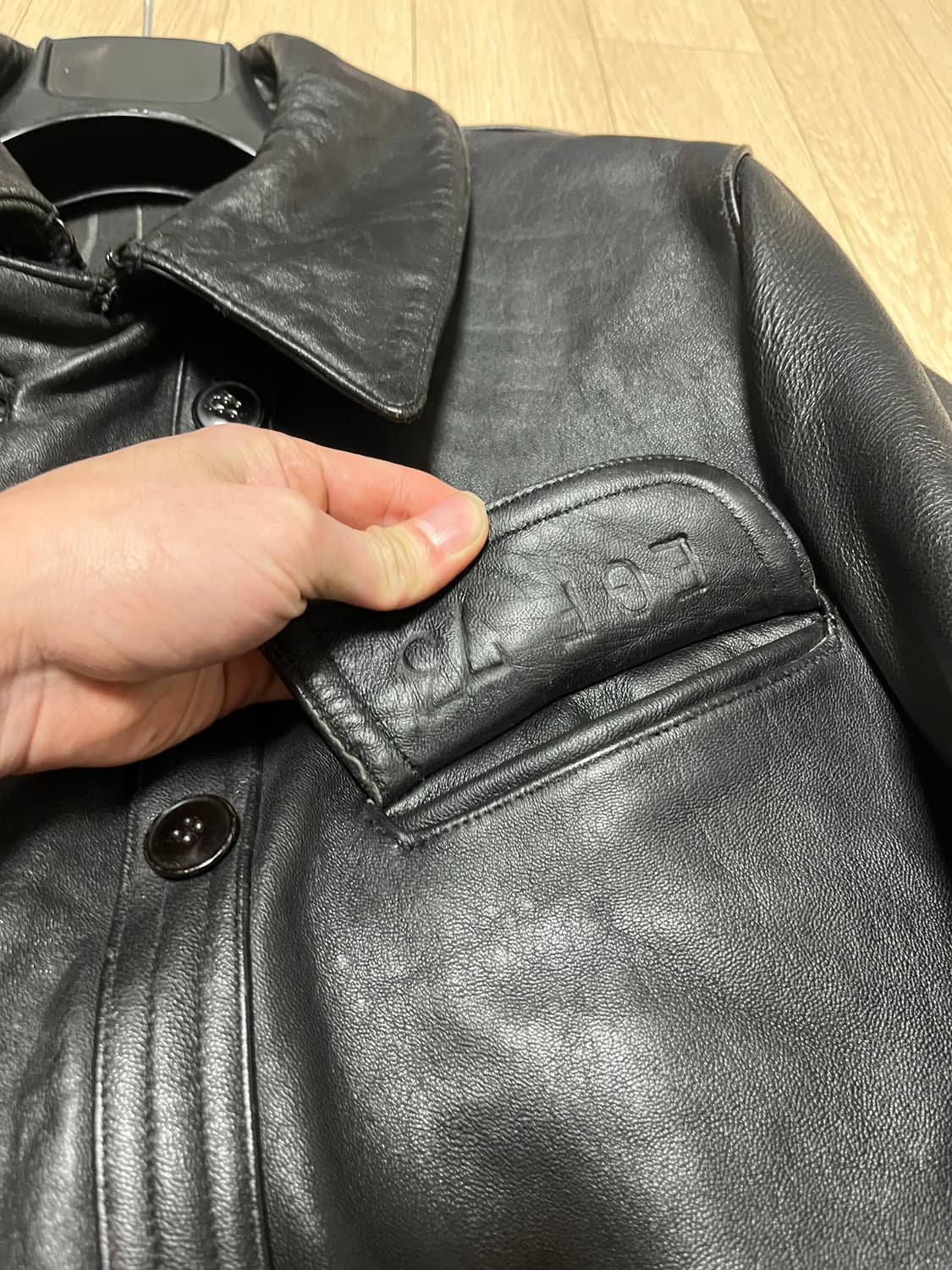 빈티지 프렌치 더블 레더자켓 르꼬르뷔지에 상품이미지5