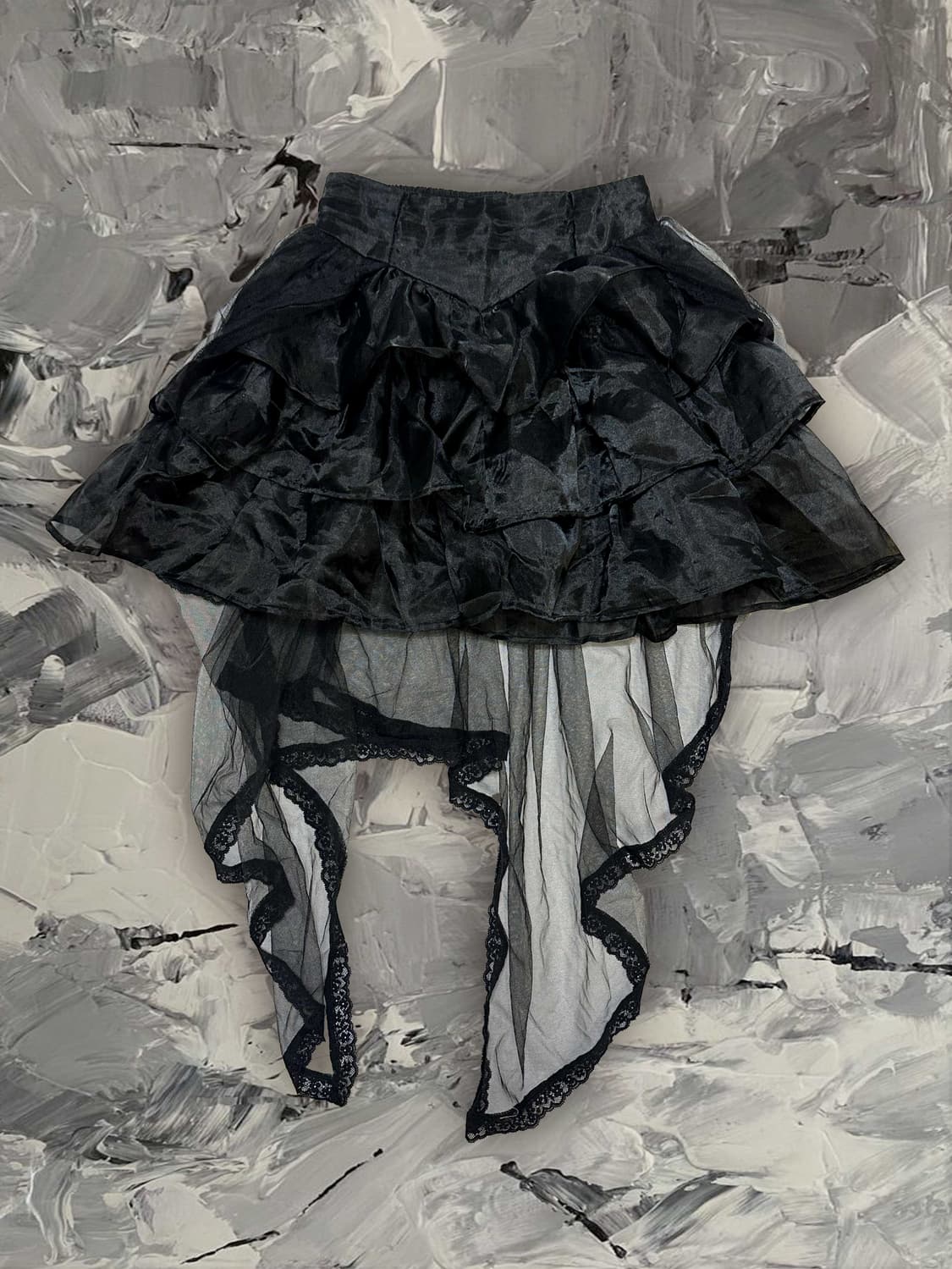 블랙 시스루 레이스 스커트 상품이미지1