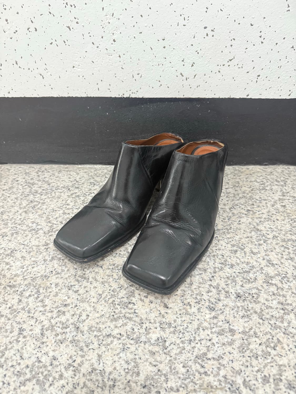 zara 자라 레더 스퀘어 클로그 힐 사이즈 38 상품이미지4