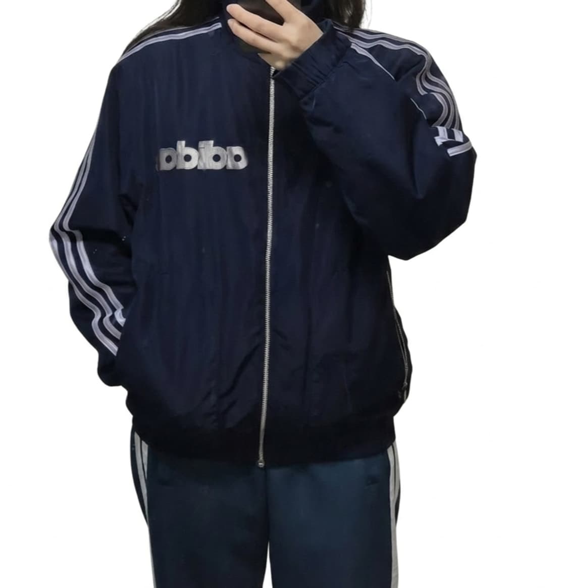 일본 아디다스 점퍼/올드스쿨 빈티지(네이비/실버) 상품이미지1