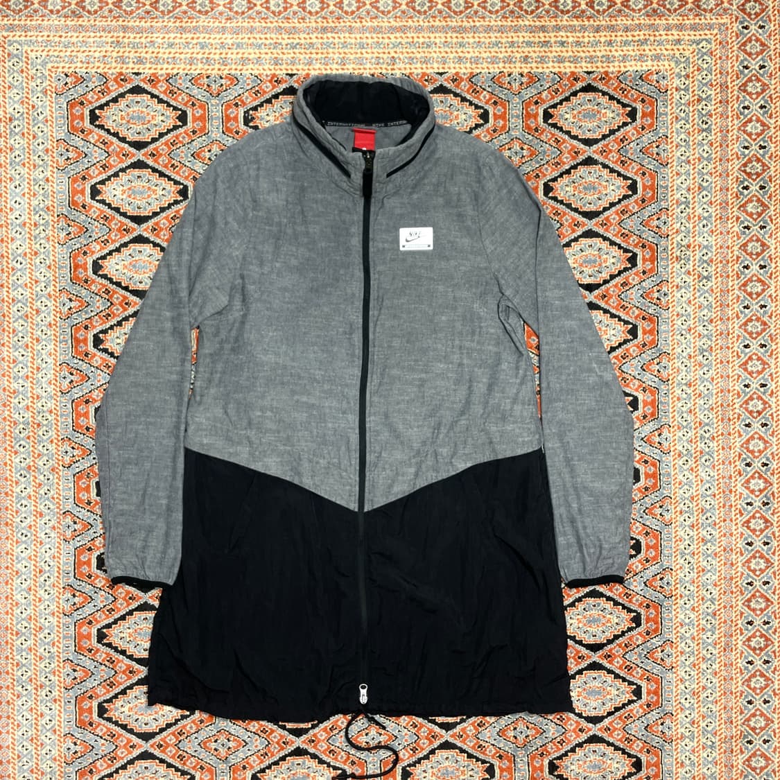 나이키 인터내셔널 그레이 롱 바람막이 자켓 여성M 상품이미지1