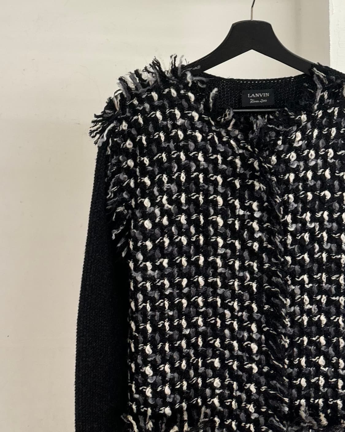 랑방 블랙 트위드 스웨터 코트 자켓 상품이미지3