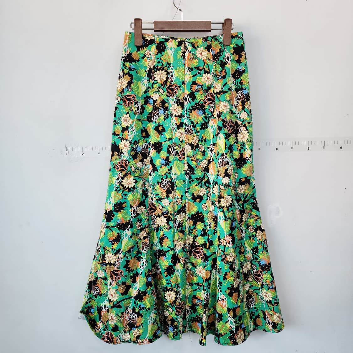 딘트 플라워 패턴 롱 스커트 그린 상품이미지2