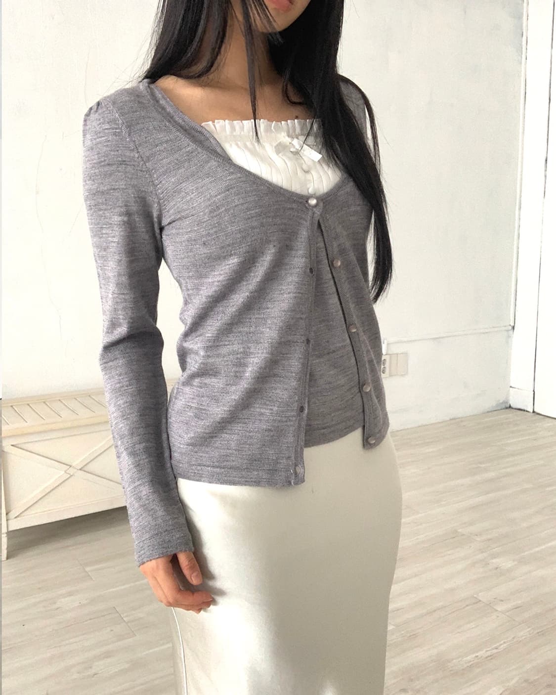 Lovley Grey Cardigan & Blouse Set 상품이미지9